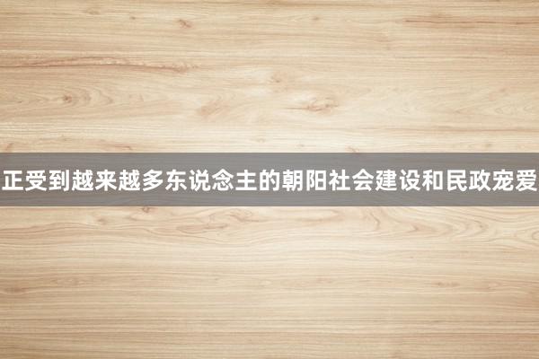 正受到越来越多东说念主的朝阳社会建设和民政宠爱